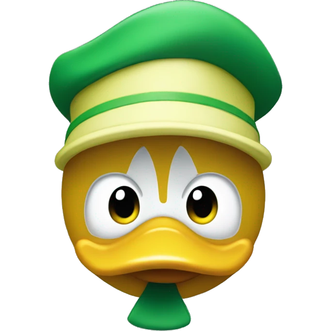 Donald Duck with green and yellow  emoji