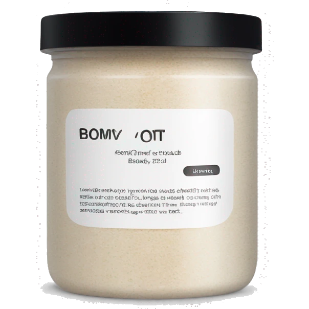 body scrub pot with label emoji