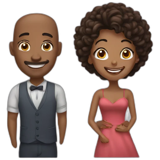 Happy husband in love with Tina emoji