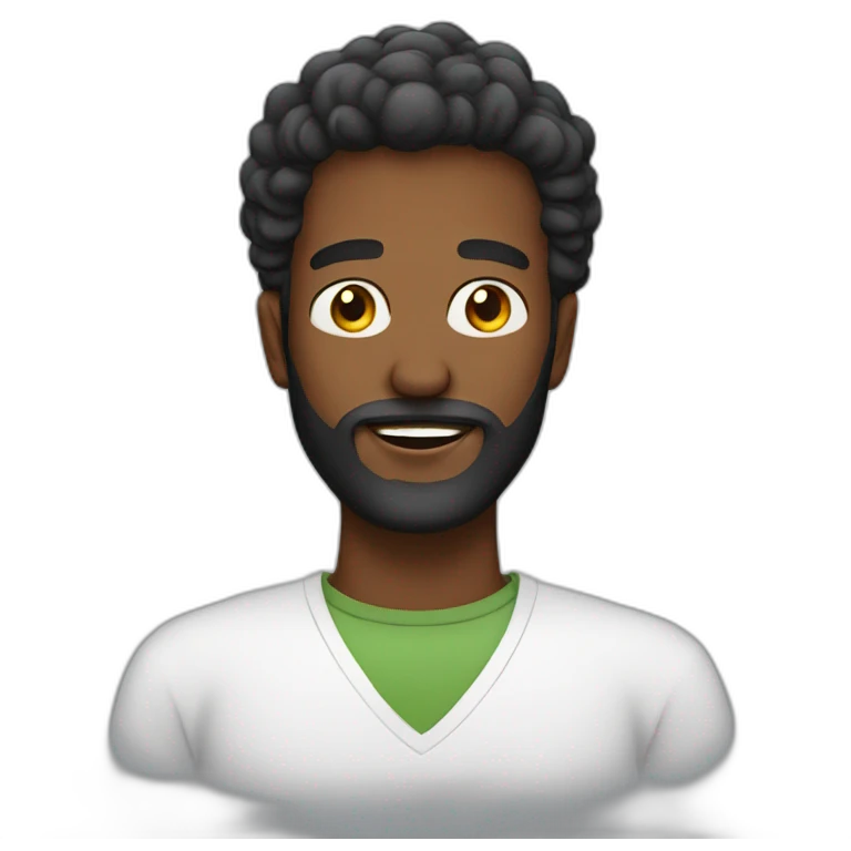 Homem negro de barba emoji