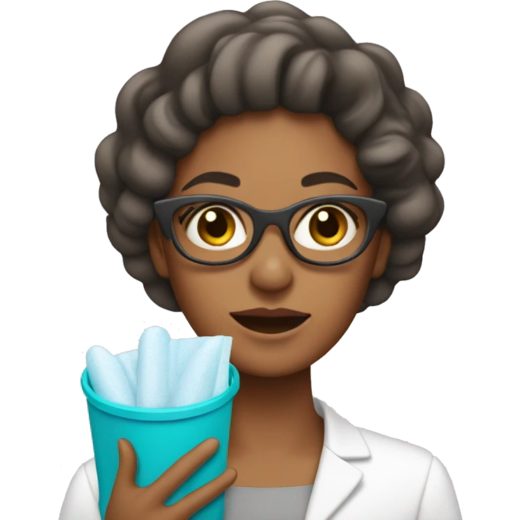 MUJER CON PRODUCTOS COMO SHAMPO EN EL LAS MANOS emoji