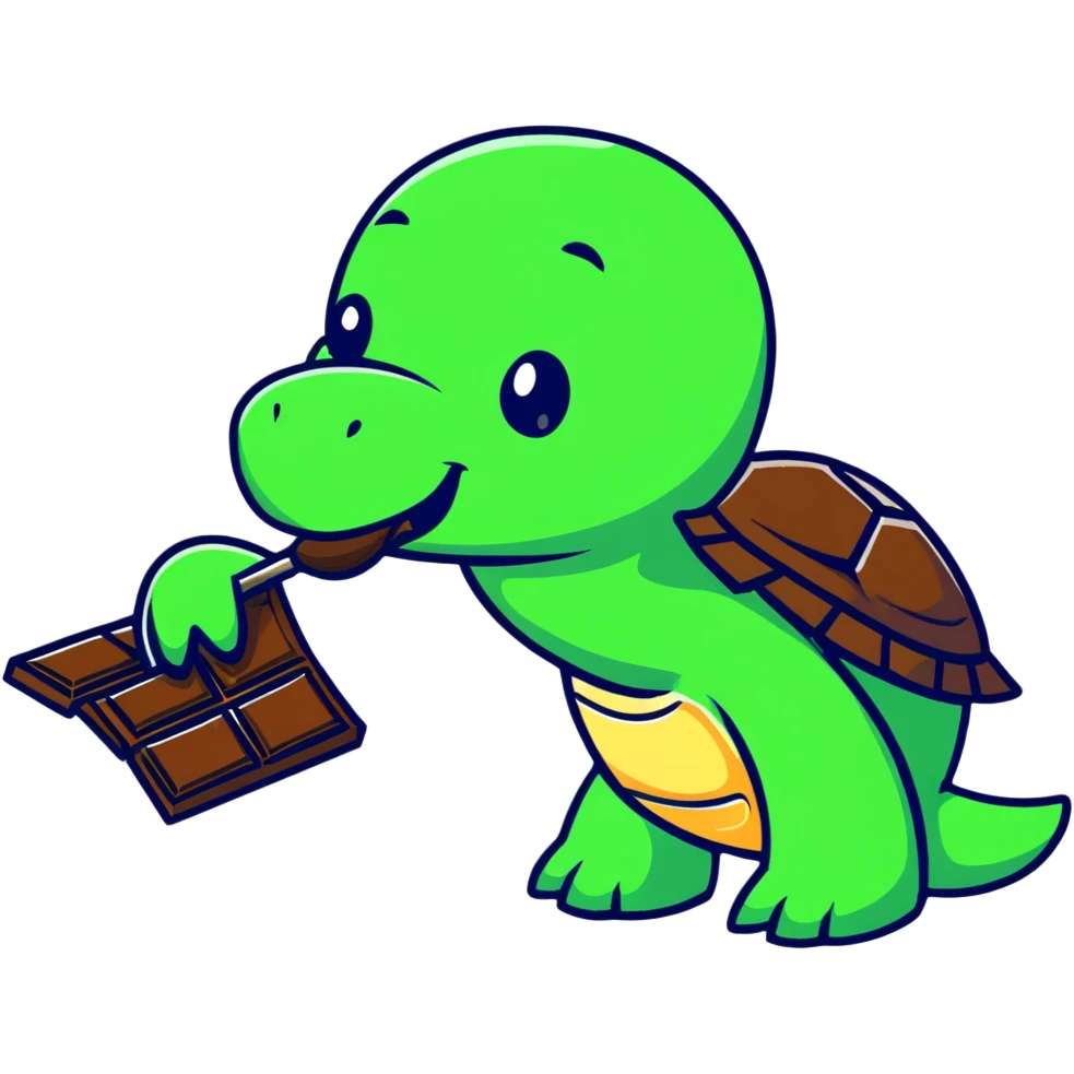 Turtle eating chocolate  emoji