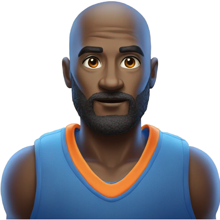 A blue and orange basketball God! emoji