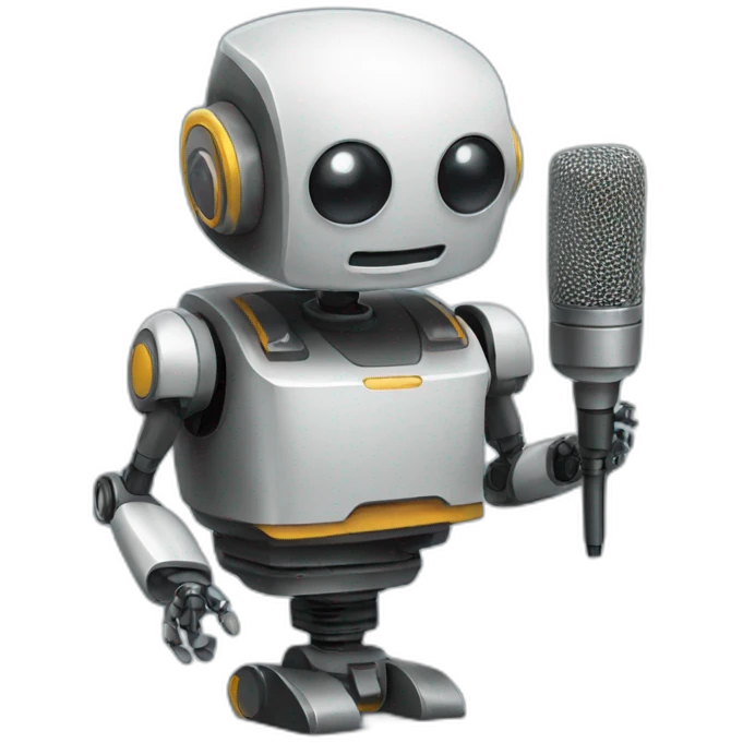 robot with a microphone emoji