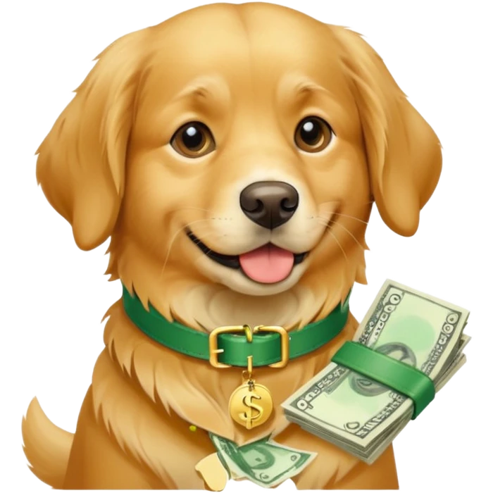 Dog with money emoji