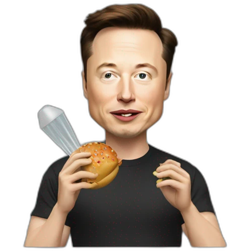 Elon musk qui mange Macdonald  emoji