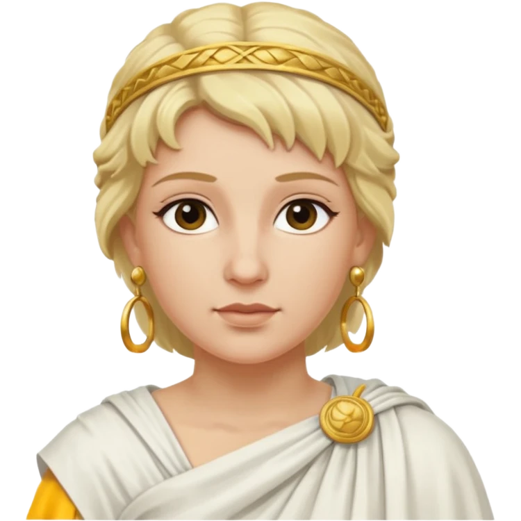 Ancient Roman woman with earrings and blonde hair, ancient clothes emoji