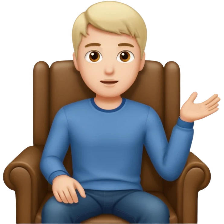 Guy in a chair asking emoji