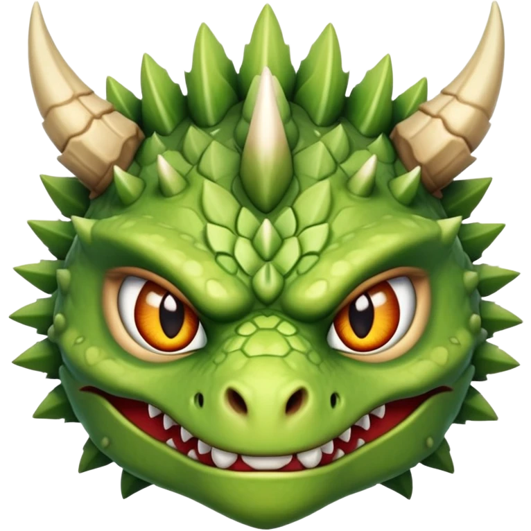 Spiny dragonkin face, warrior with bony scaly face, almond lime eyes emoji