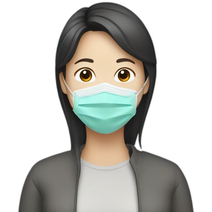 Asian woman wearing N95 Respirator emoji