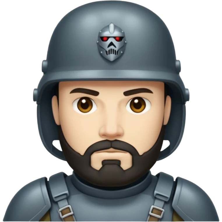 Heavy-armored trooper with short dark beard.































 emoji