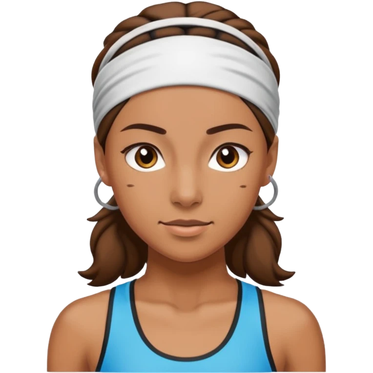 brown female athelete with headband emoji