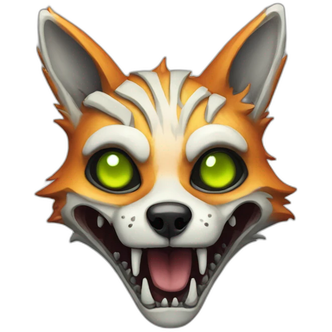 Zombie skeleton fox emoji