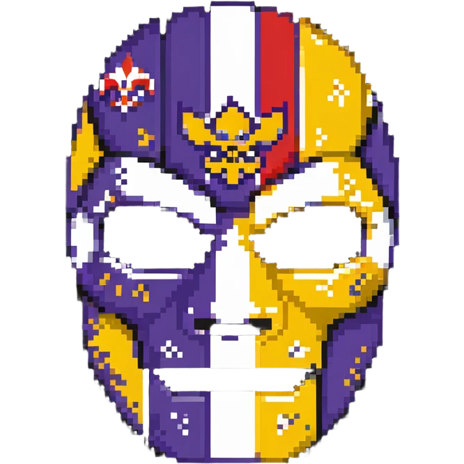 Louisiana themed luchador mask with state flag colors emoji