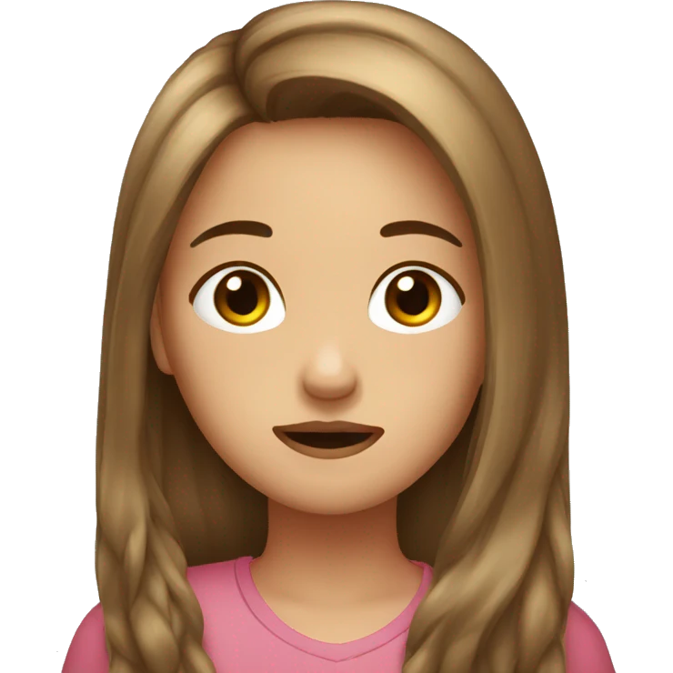 1girl,long browm hair,crying emoji