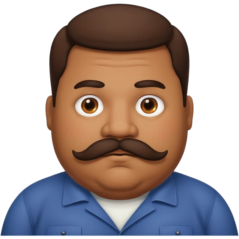 Fat brown person mustache emoji