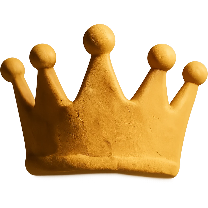 claymation style crown emoji