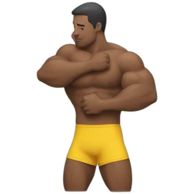 Body builders hug emoji