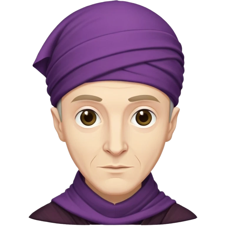 Quirinus Quirrell young man from harry potter with big Head scarf emoji