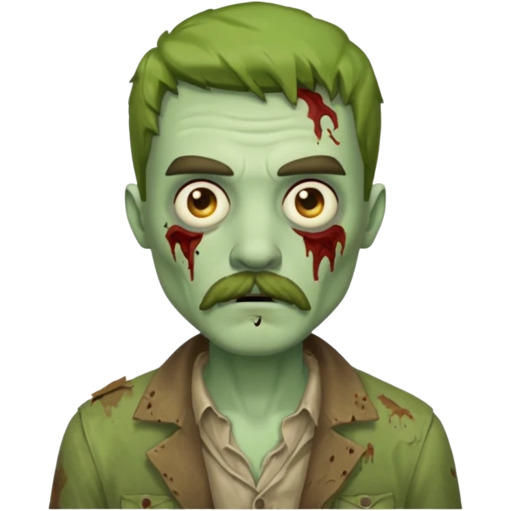 zombie with mustache   emoji