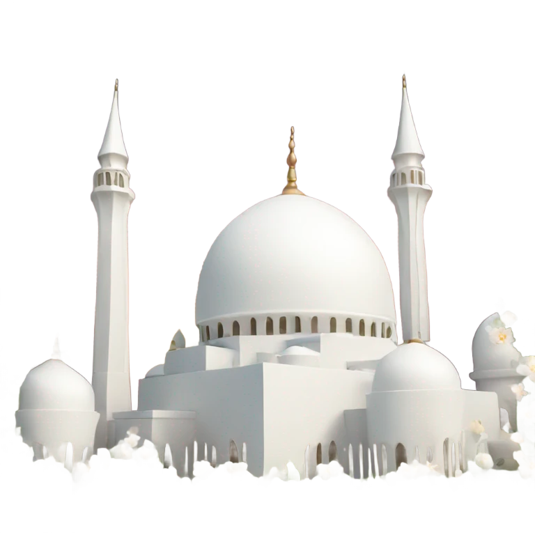 mosque with flowers all around  emoji