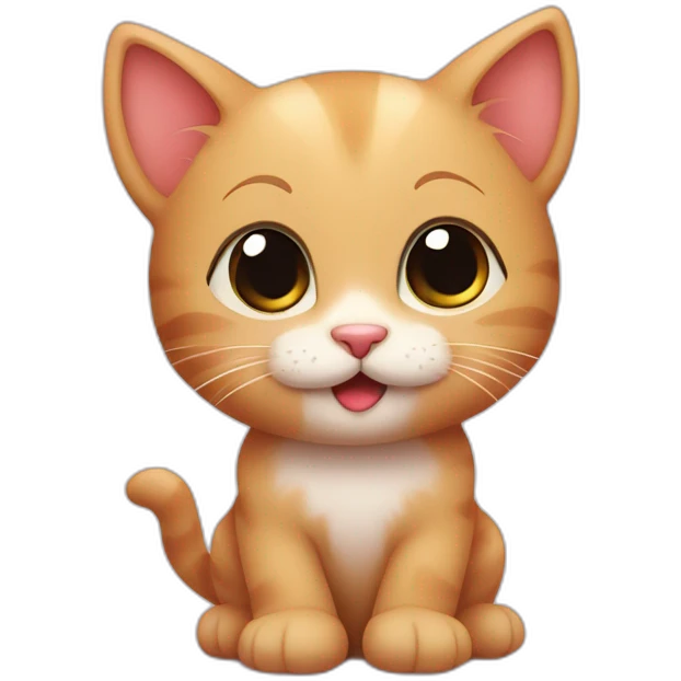 Cute kitten sends love with many hearts around him emoji