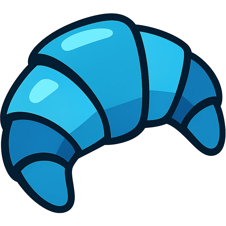 blue Danish croissant emoji