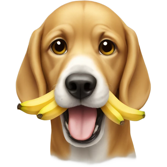 Dog eat banana emoji