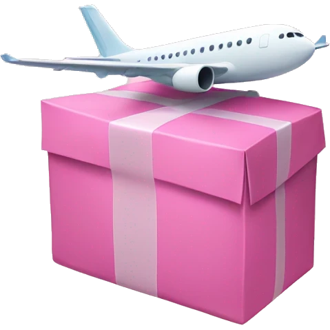 airplane is carrying a pink parcel   emoji