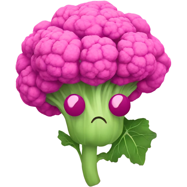 pink cauliflower looking in mirror emoji