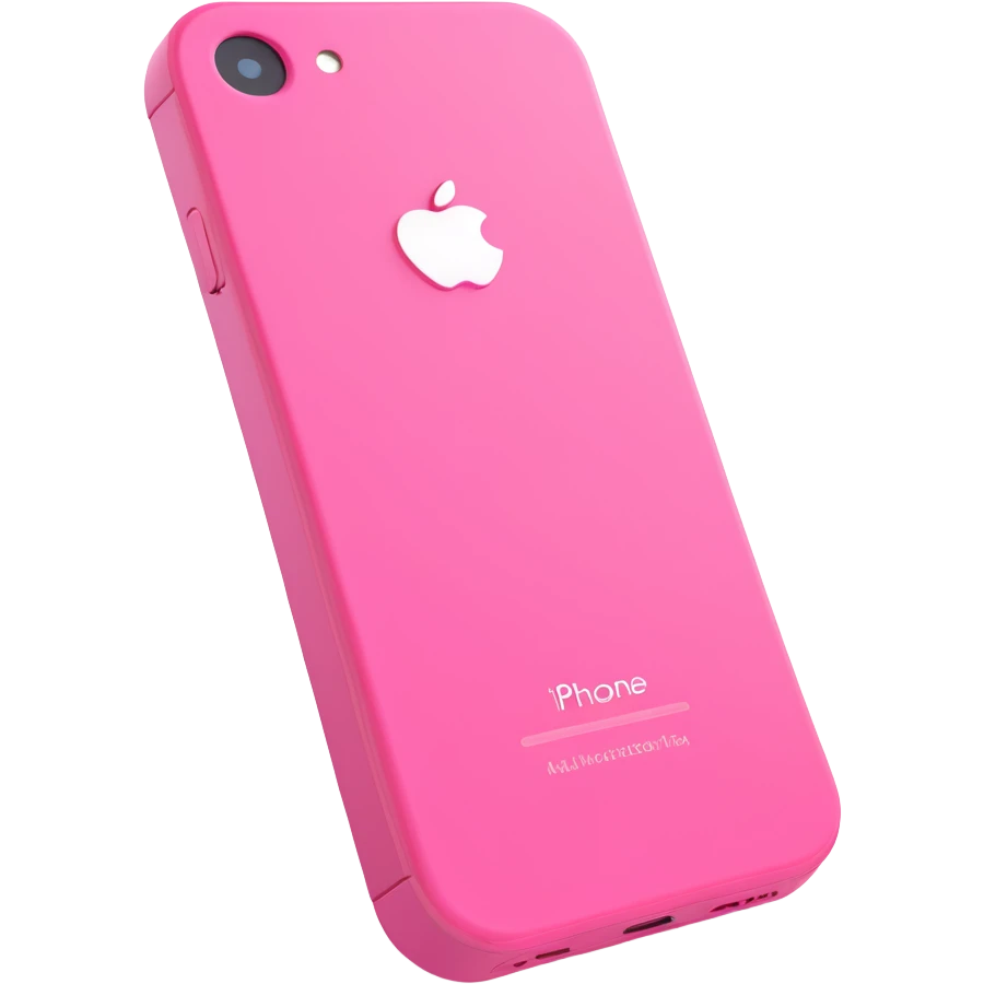 pink iPhone cell phone, 3D style emoji
