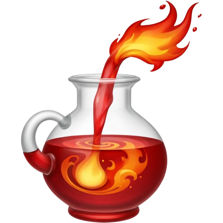 Red health potion, fire emoji