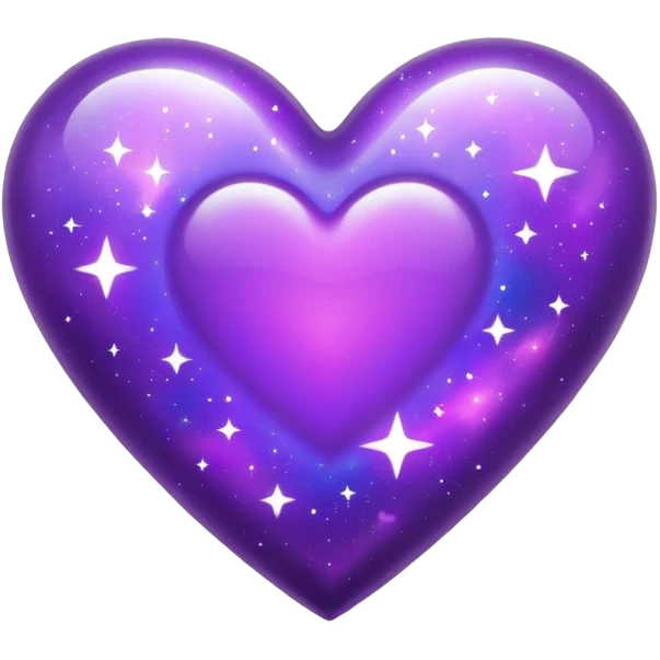 Purple heart with galaxy pattern for 'Euphoria' by BTS emoji