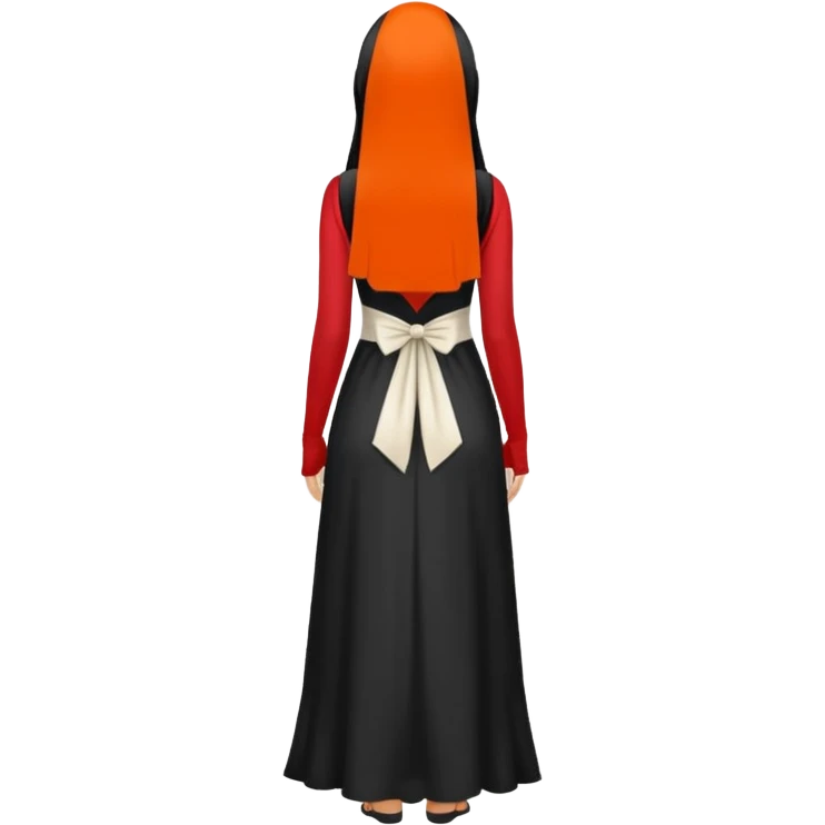 anonymous asian female person standing view from the back emoji
