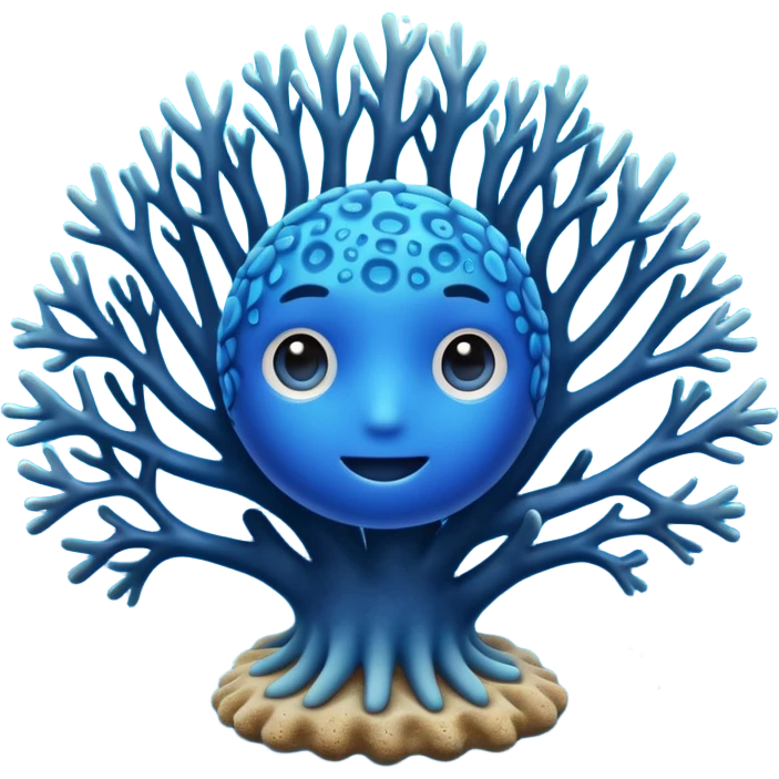 blue Coral in sea emoji
