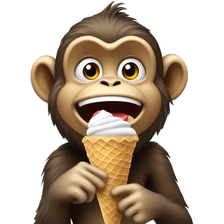 monkey eating ice cream emoji