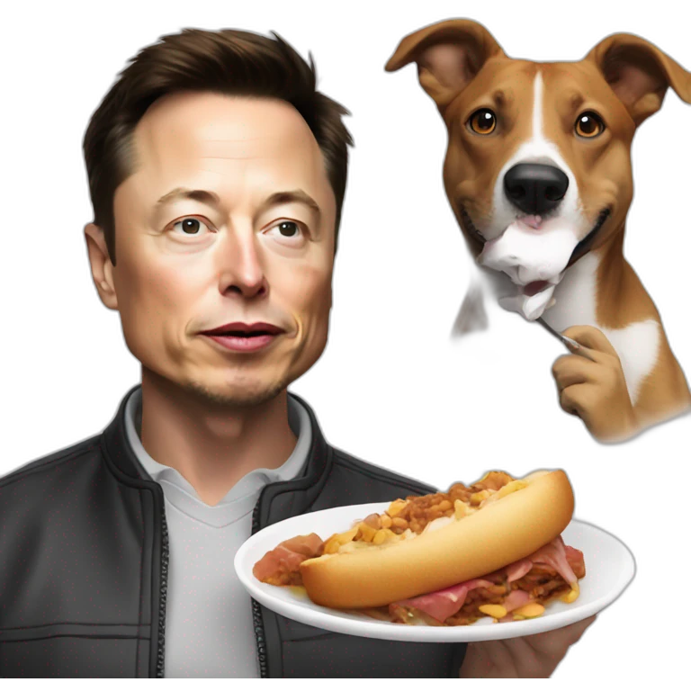Elon musk eating a dog emoji