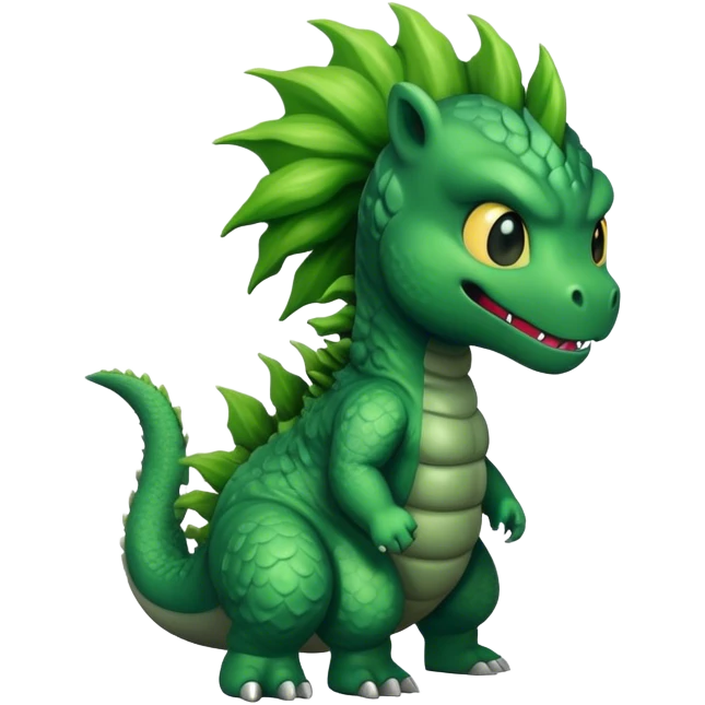 godzilla wearing a ponytail emoji
