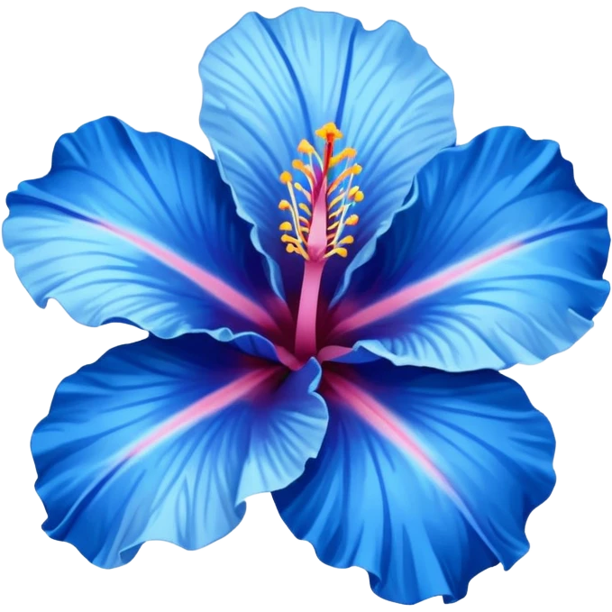 blue hibiscus flower emoji