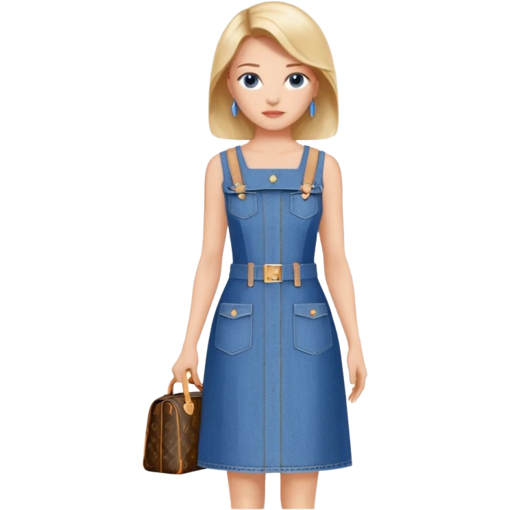 Louis Vuitton, denim dress, isolated, rendering, luxury style  emoji