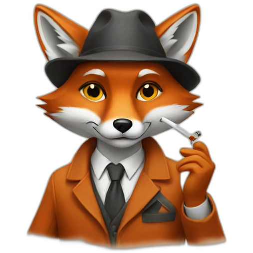Fox with cigarette emoji