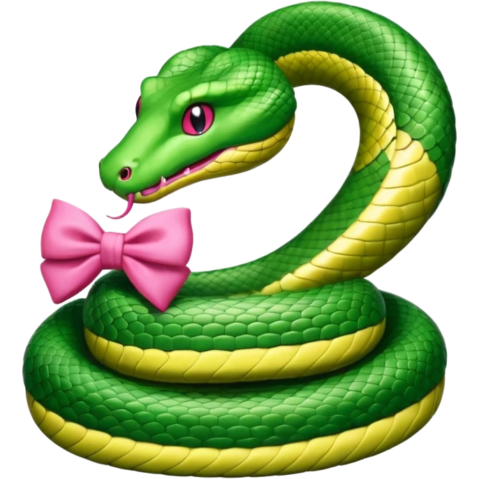 one snake with pookie bow on head  emoji