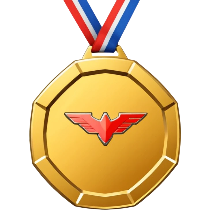 Can you please create a medal like this " 🥇 " that won't have the tape, and that will be octagon shaped. And inside it, instead of having the number " 1 " please change it with Mclaren logo. emoji