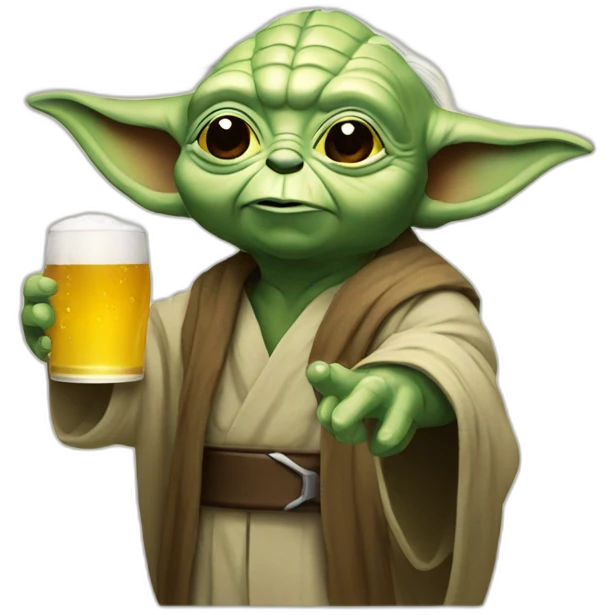 yoda drink beer emoji