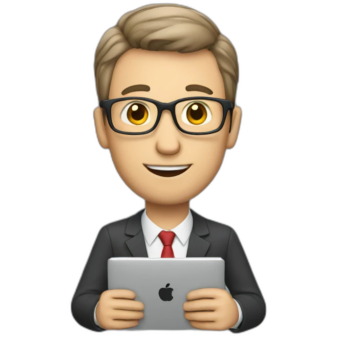 teacher-man with computer in arms emoji