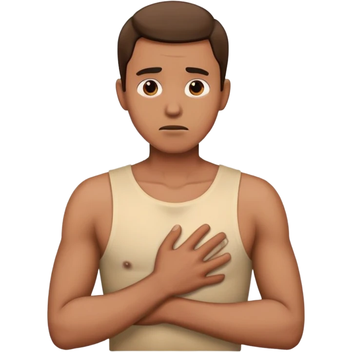 Guy holding his chest emoji