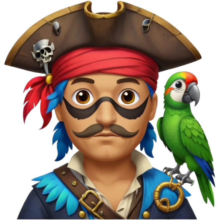 pirate and parrot emoji