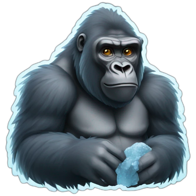 Gorilla freezing emoji
