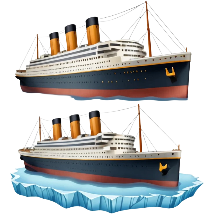 Make the Titanic sinking in the front In splits In the middle emoji