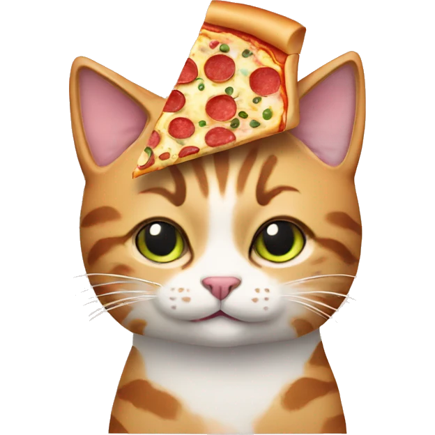 Cat with pizza slice costume on head emoji